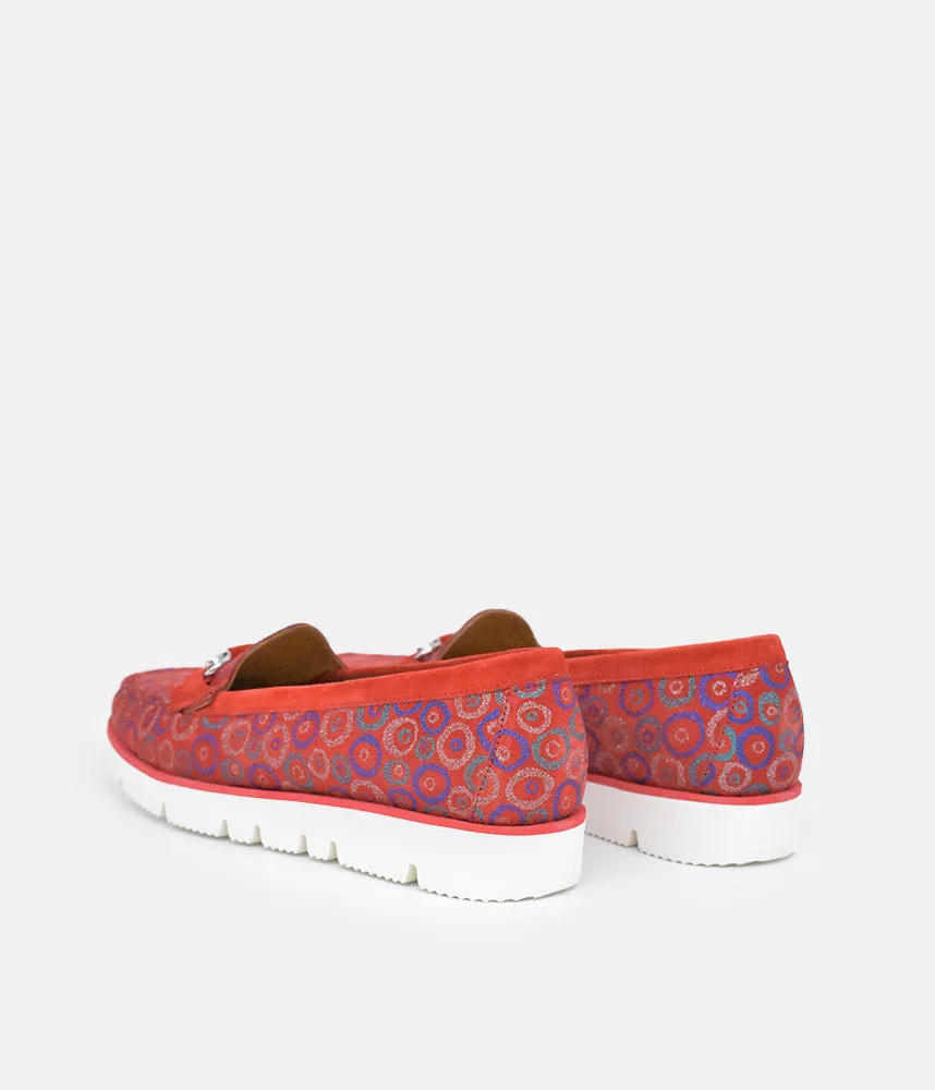 Clarks Suede Loafers Vittoria Mengoni Gorgeous Red Circle Loafers