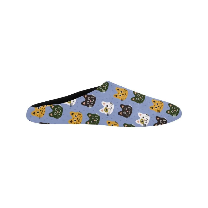 Women's Cat Lover Slippers Blue Adult Slide