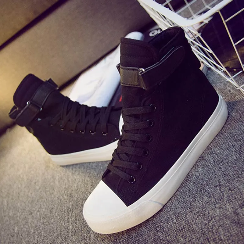 Sneakers And High Heels Vulcanize Shoes White Denim Sneakers