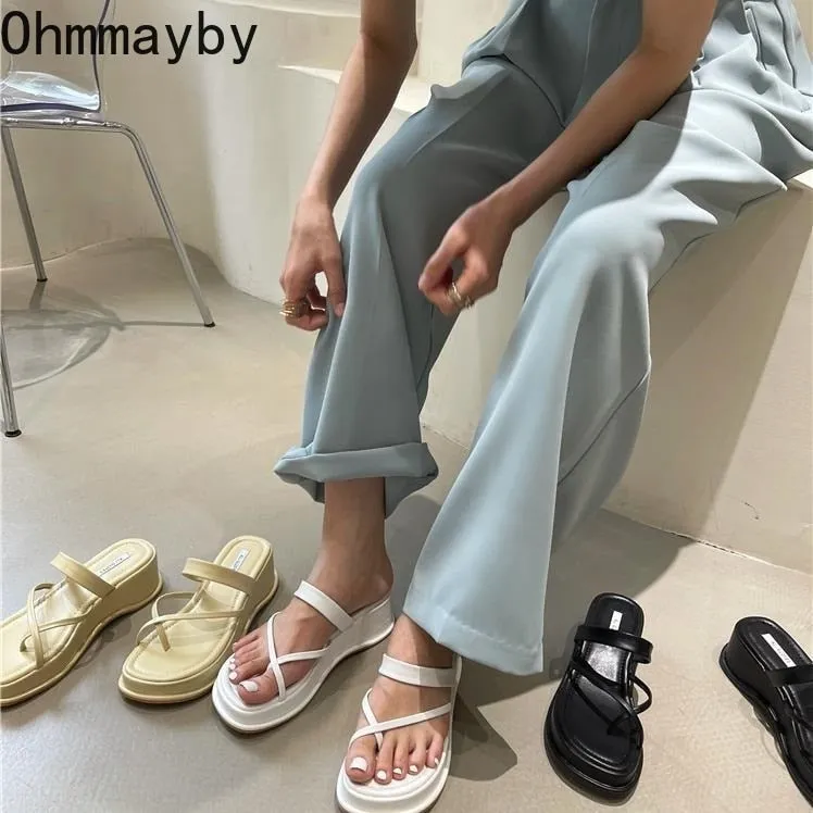 Slippers That Look Like Shoes Wedge Platform Slip-On Outdoor Sandals
