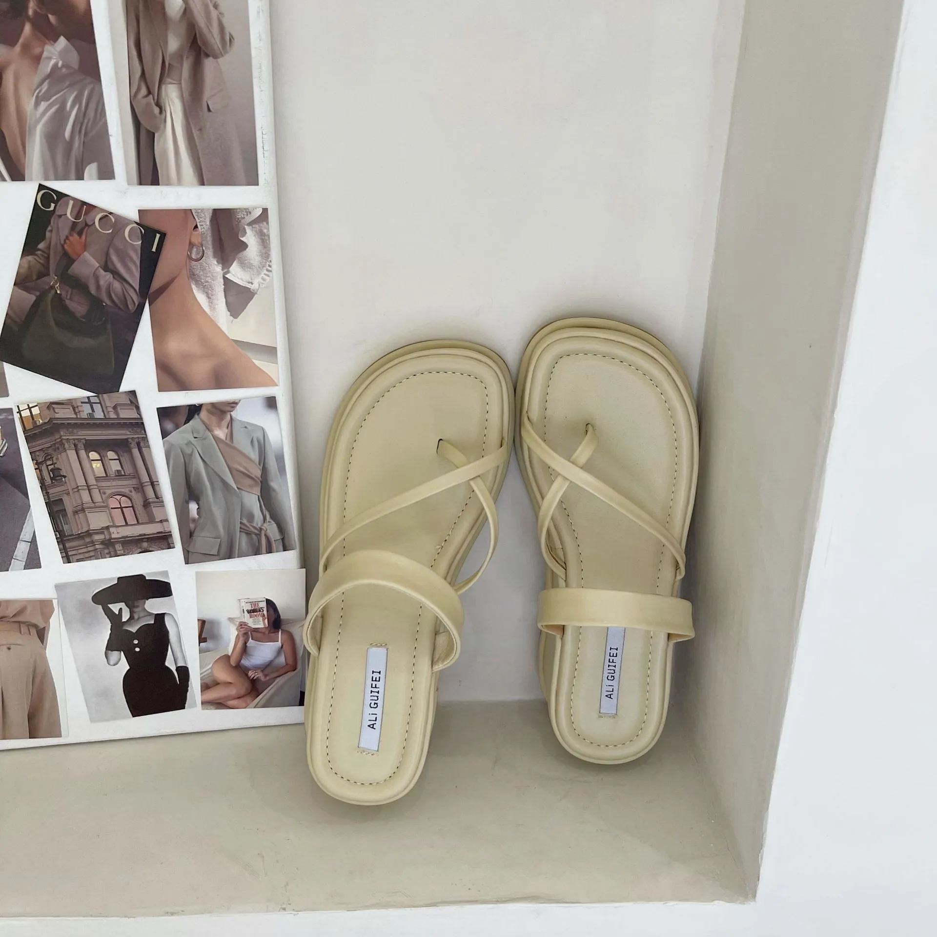 Wedge Platform Slip-On Outdoor Sandals Nail Polish Ballet Slippers