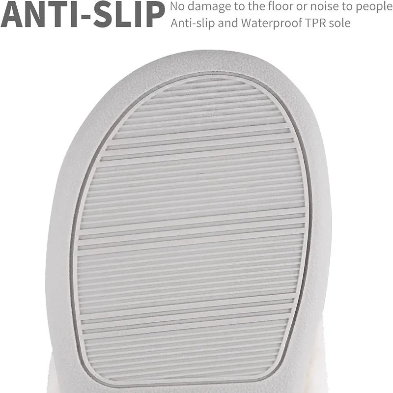 Women's Memory Foam Fuzzy House Slippers - Indoor Outdoor with Faux Fur Lining Head Slippers