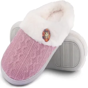 Tasman Slippers Outfit Women's Memory Foam Fuzzy House Slippers - Indoor Outdoor with Faux Fur Lining