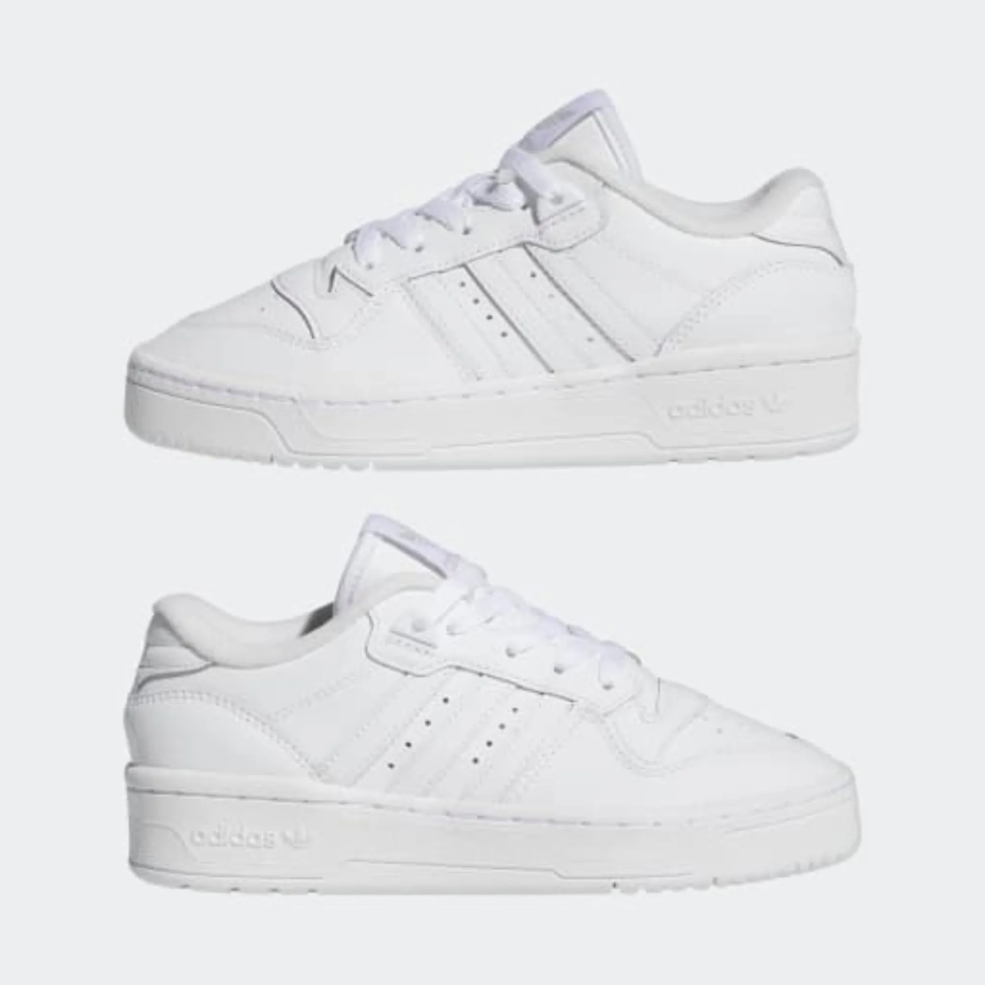 Big Kids' Adidas Rivalry Low "Cloud White Grey" Adidas Shoes Originals