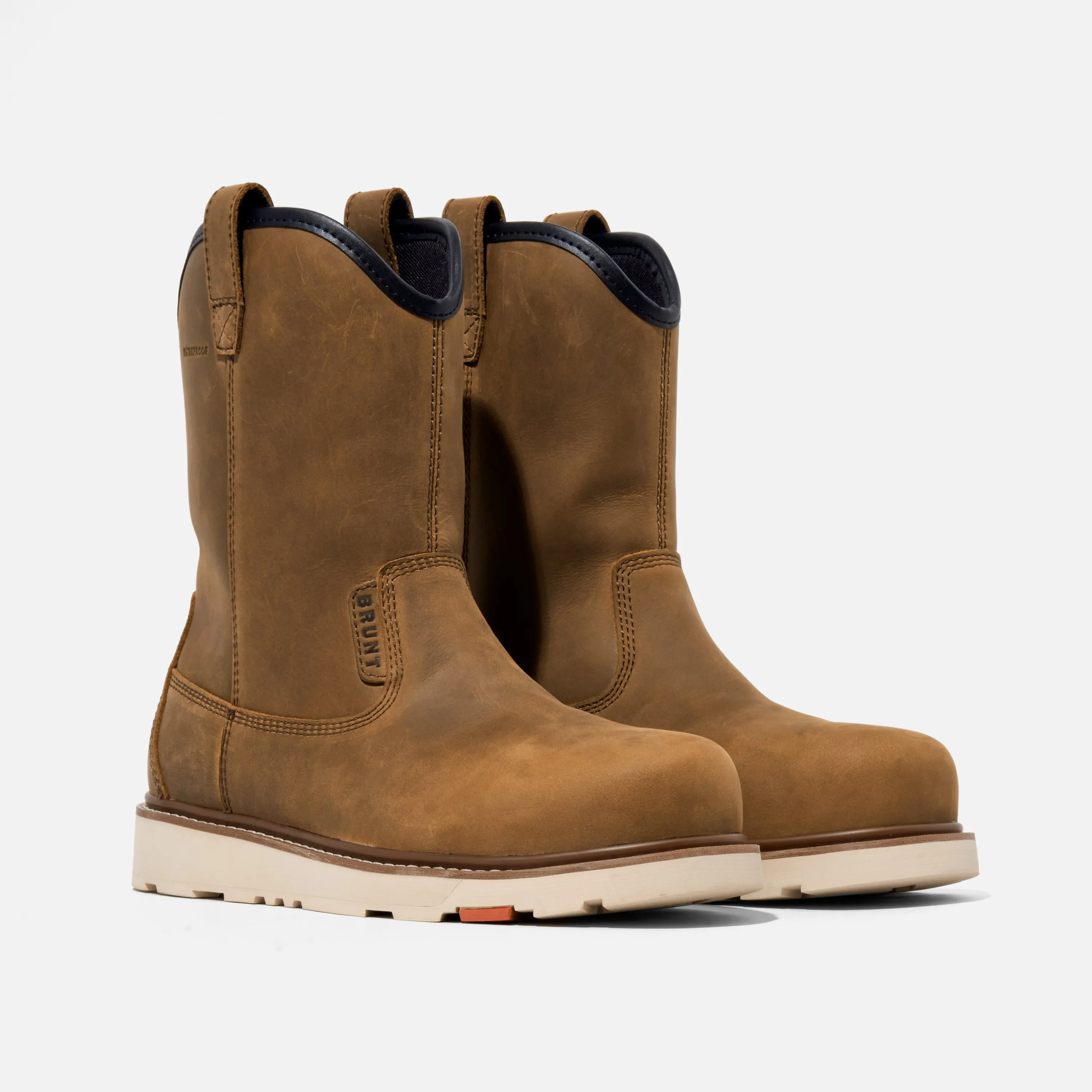 'Brunt' Men's 9" The Bolduc EH WP Comp Toe - Brown Cowboy Work Boots Square Toe