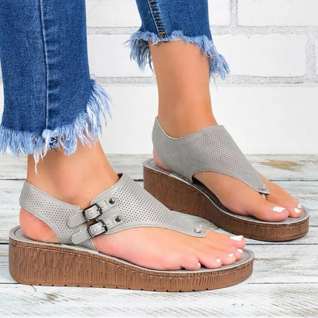 Women Sandals 2021 New Women Heels Sandals Platform Wedges Shoes For Women Summer Sandalias Mujer Casual Flip Flops Plus Size 43 Flip Flops That Make You Taller