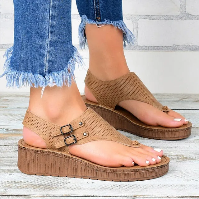 Women Sandals 2021 New Women Heels Sandals Platform Wedges Shoes For Women Summer Sandalias Mujer Casual Flip Flops Plus Size 43 Archies Flip Flop