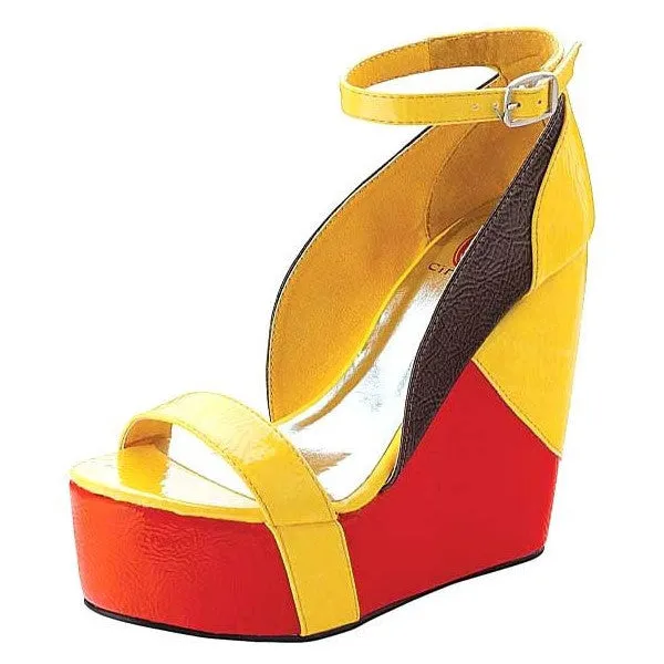 Closed Toe Leather Sandals Wedges-Wanda