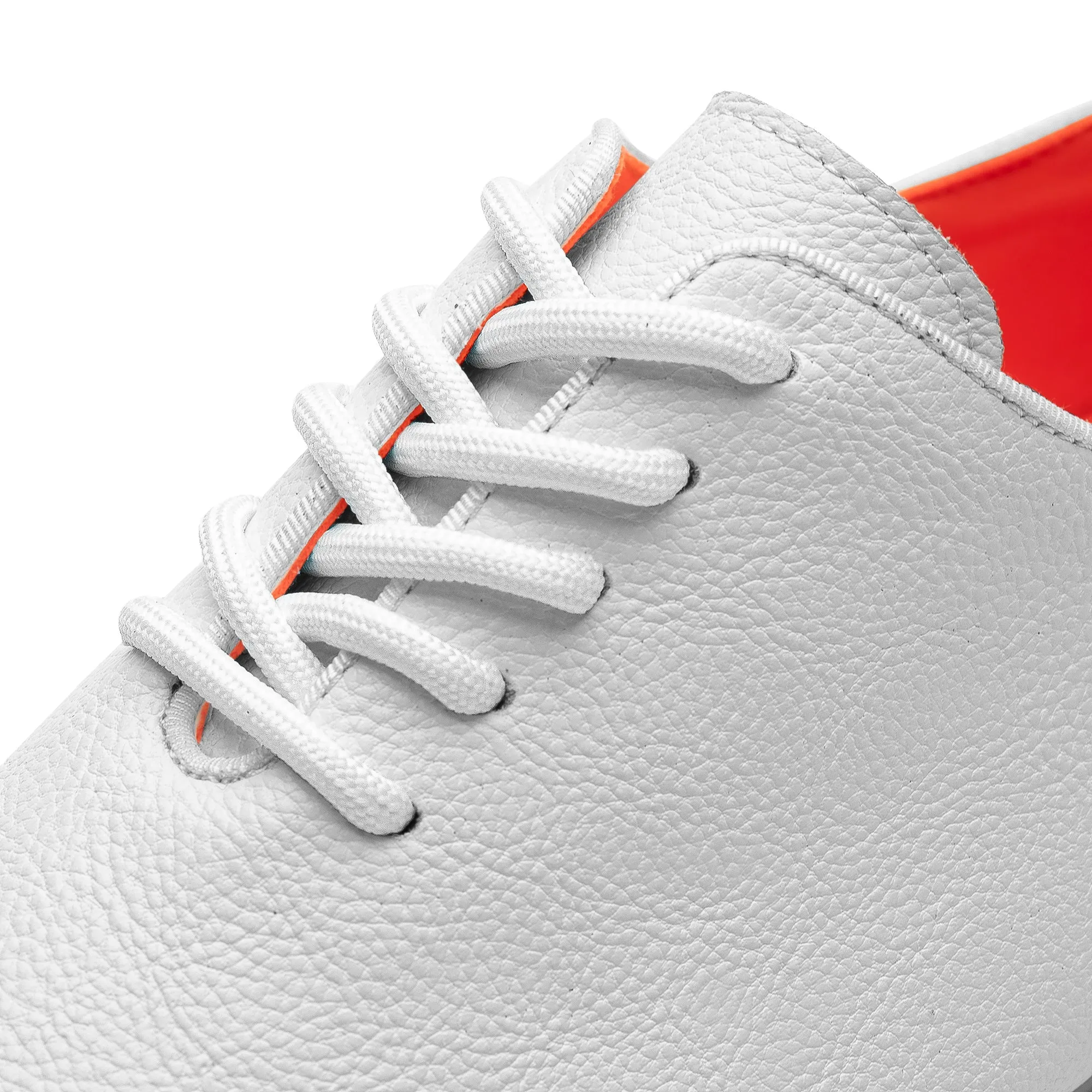 White Men's Leather Casual Shoe Plain Toe Lace Up Sneaker-the Napa Cheap Walking Sneakers