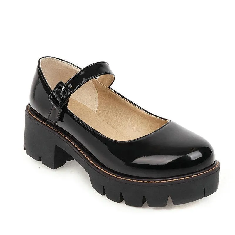 Women PU patent chunky platform marry jane loafers shoes Loafers At Jcpenney