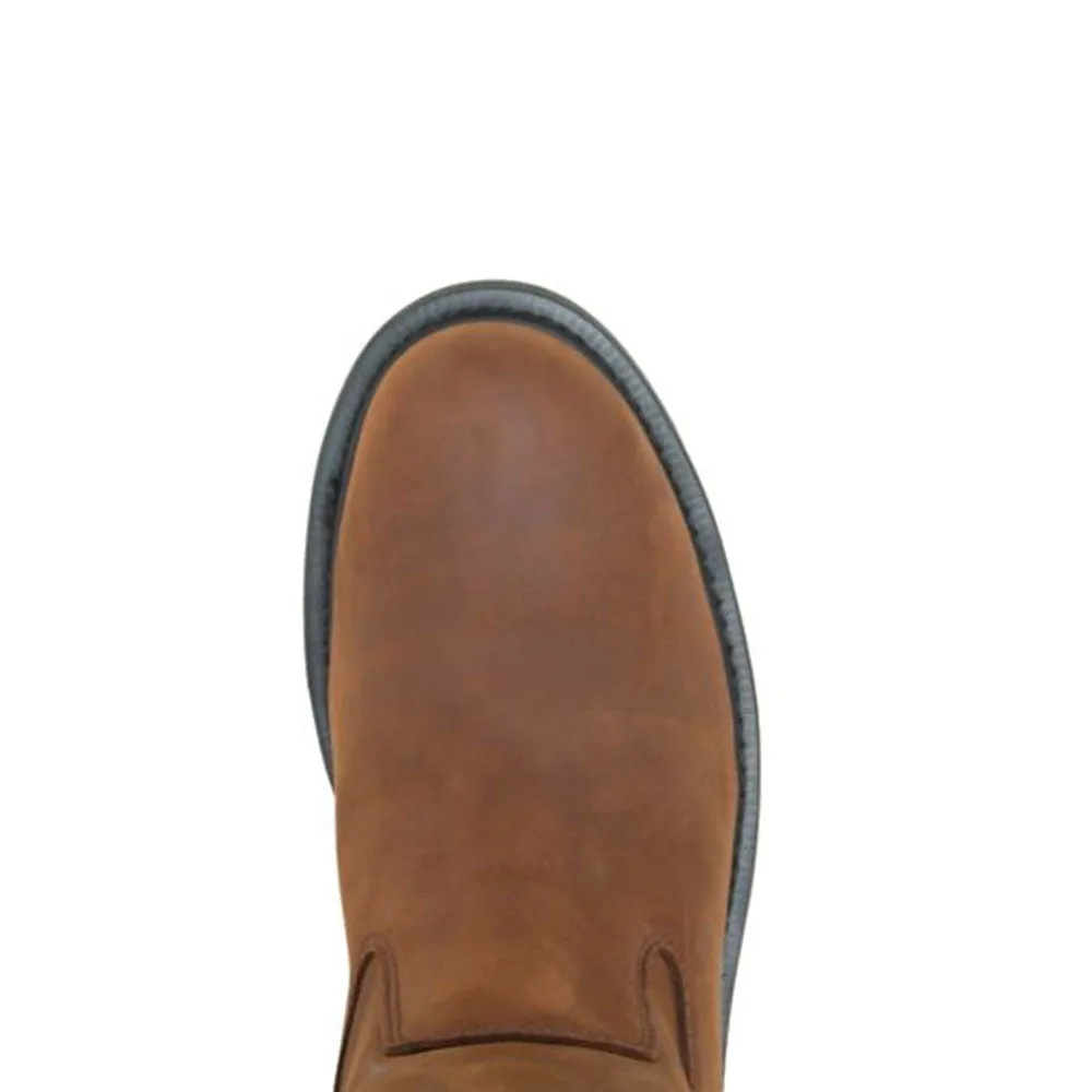 Wolverine Men's Wellington 10" Slip Resistant Work Boot- Dark Brown Oxaca Slip On