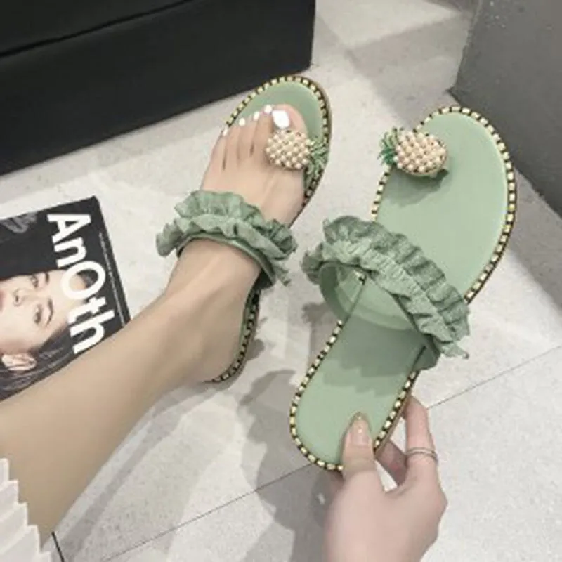 Women Bead Wedges Pineapple Flip Flops Sandals Walmart Crocs Flip Flops