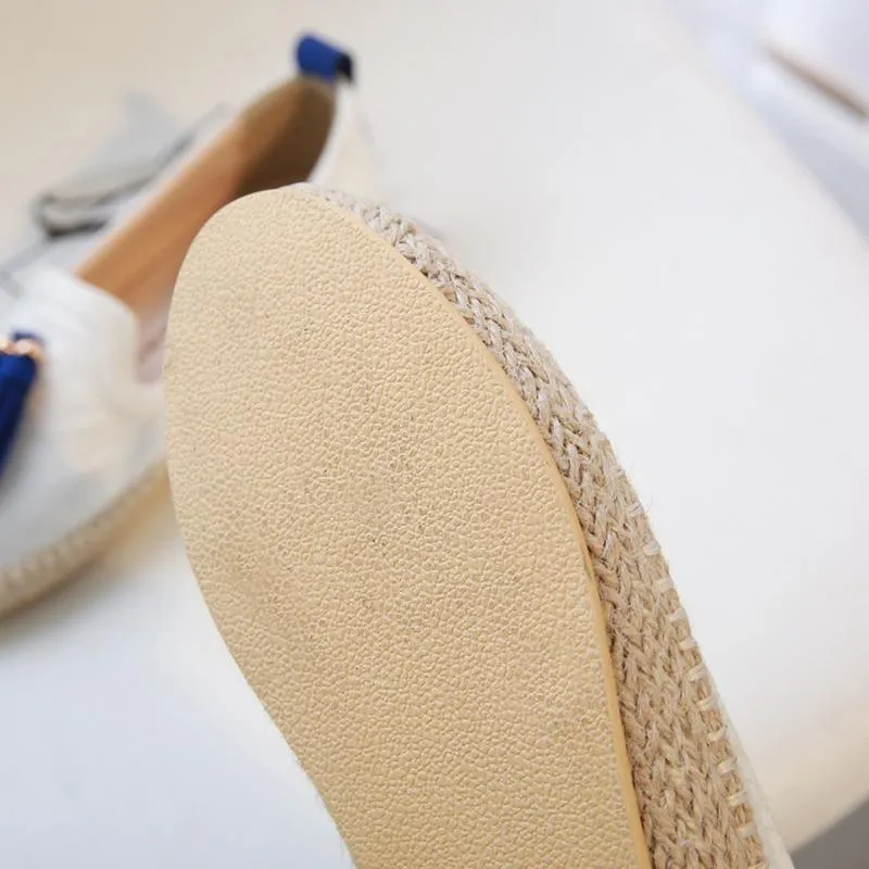 Women Comfy Slip On Flat Loafers Tassels Espadrille Shoes Everleigh Loafers