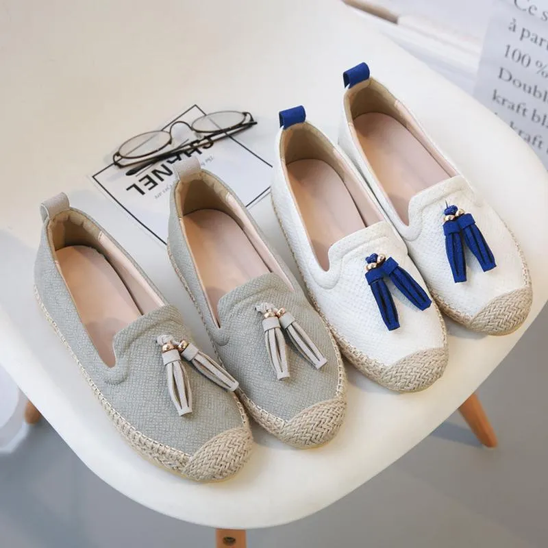Penny Loafers Vintage Women Comfy Slip On Flat Loafers Tassels Espadrille Shoes