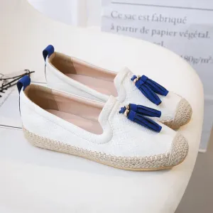 Women Comfy Slip On Flat Loafers Tassels Espadrille Shoes The Real Real Loafers