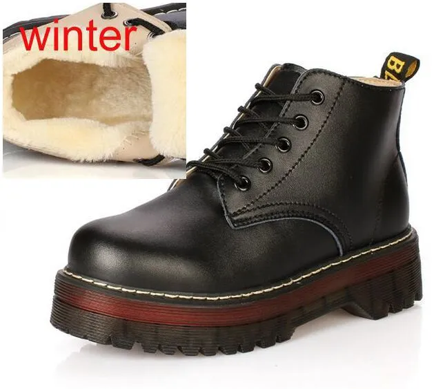 Jeans And Oxfords Women Lace Up Boots Combat Punk Ankle Boots platform oxfords shoes size 35-40 C068