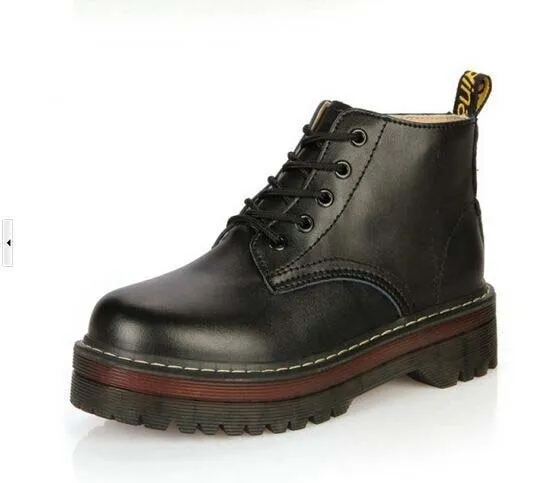 Women Lace Up Boots Combat Punk Ankle Boots platform oxfords shoes size 35-40 C068 Lace Oxfords