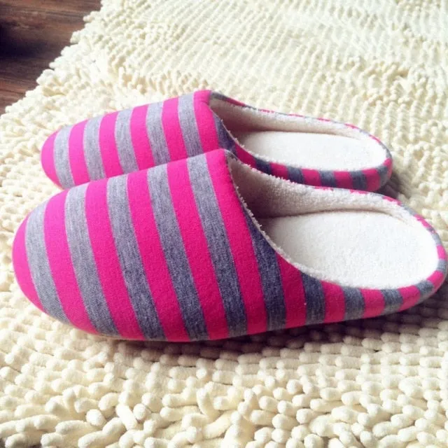 Women Striped Indoor Slippers Unisex Women House Shoes Hawaiian Slippers