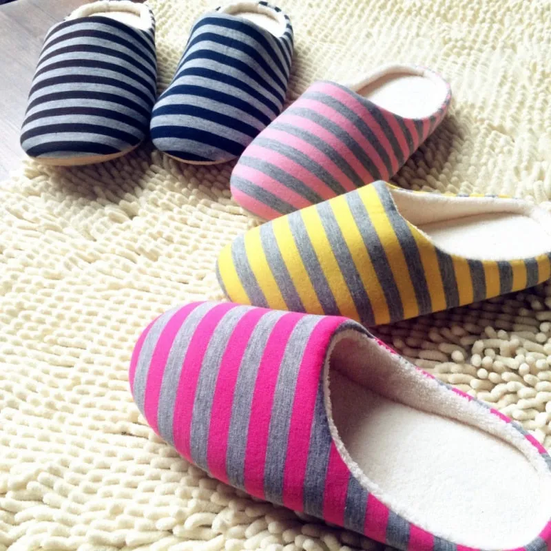 Dearborn Slippers Women Striped Indoor Slippers Unisex Women House Shoes