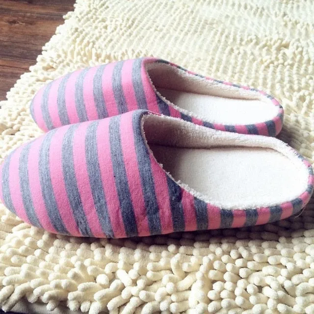 Women Striped Indoor Slippers Unisex Women House Shoes Tasman Sand Slippers