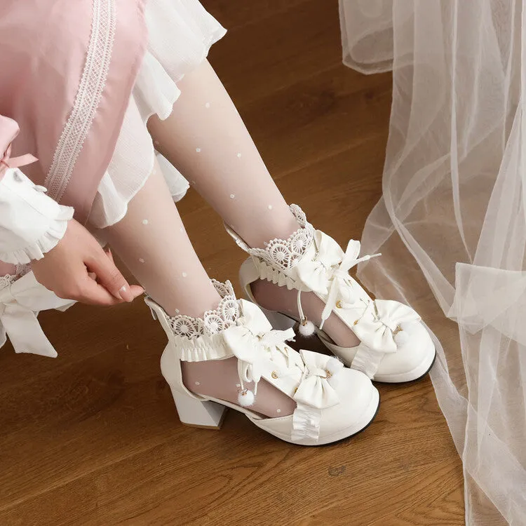 Republic Sandals Women's Bow Tie Ankle Strap Block Heel Platform Sandals