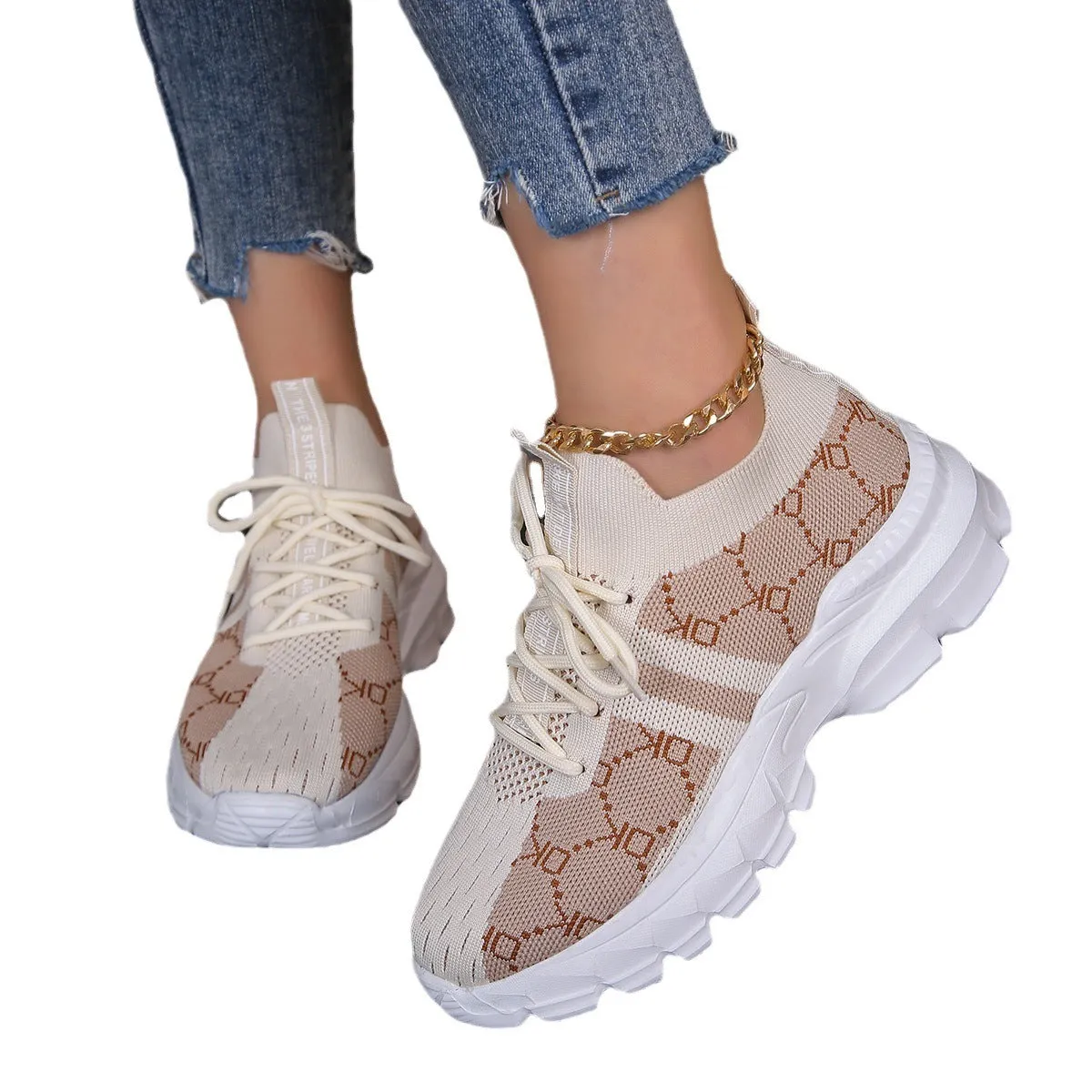 Women's Breathable Canvas Sneakers Mesh Lace Up Flat Shoes Fashion Casual Lightweight Running Sports Shoes Rhinestone Shoes Sneakers