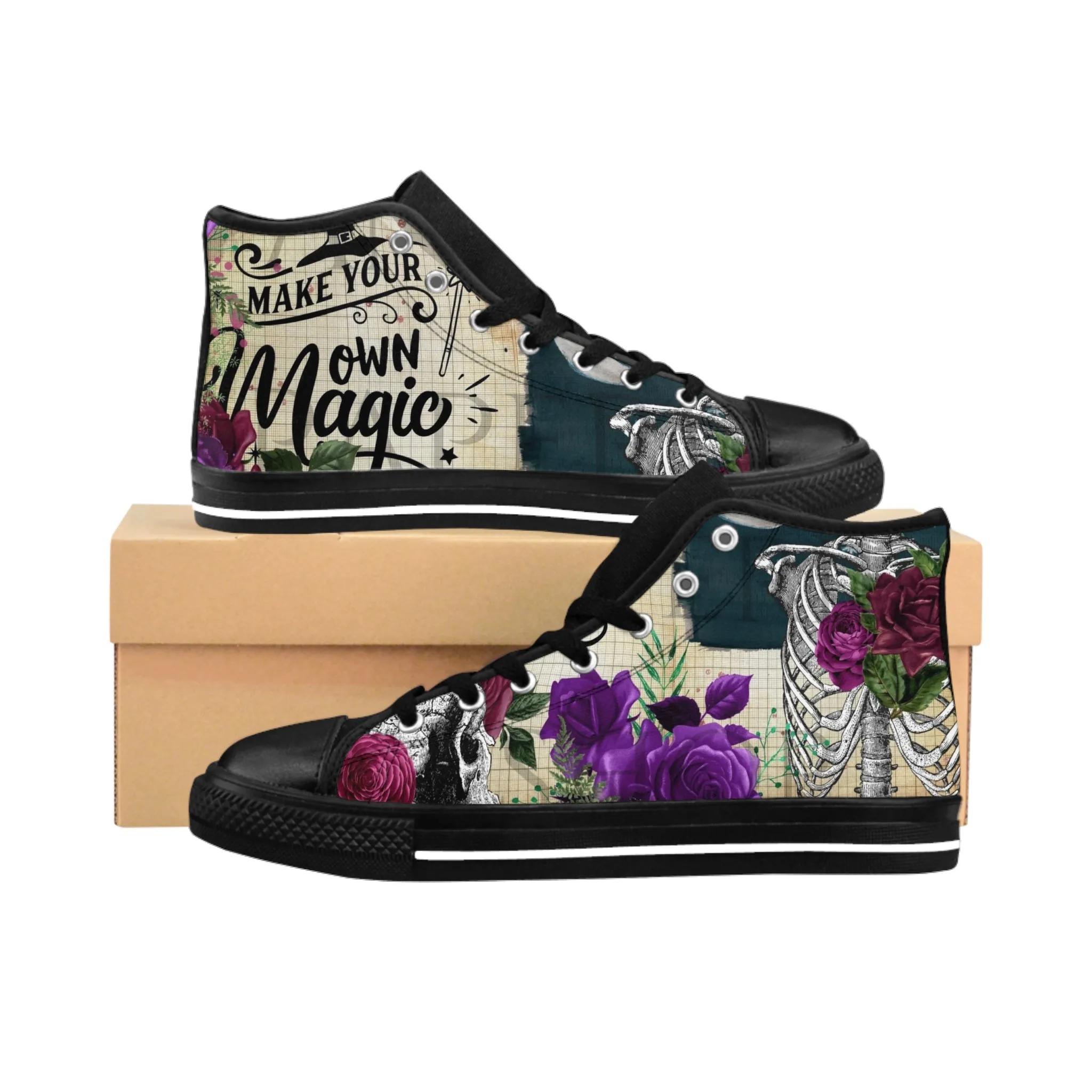 Women's Classic Sneakers - Make Your Own Magic High Top Hiking Sneakers