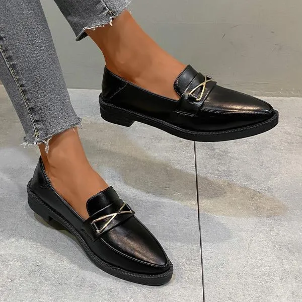 Women's Fashionable Metal Decorated Pointed Toe Loafers 03289124S Penny Loafers Wikipedia
