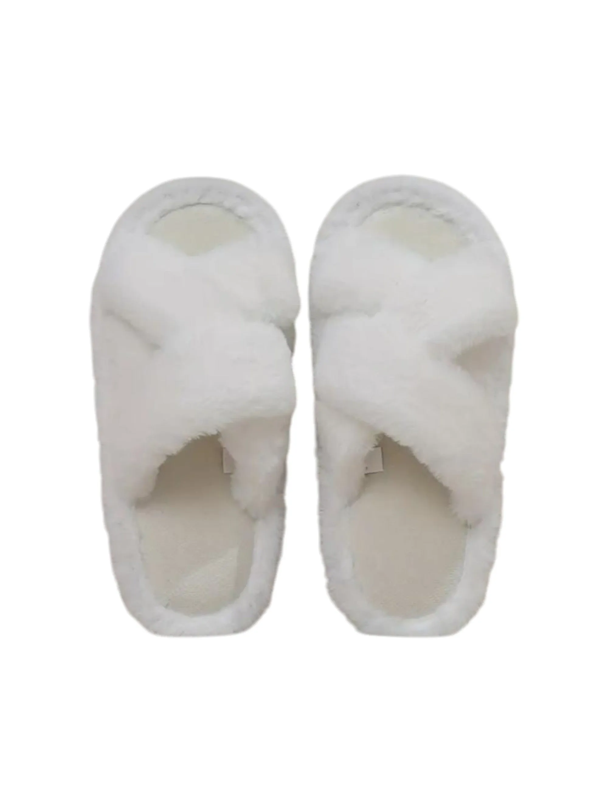 Women's Faux Fur Slippers,White Wedding Slippers For Dancing