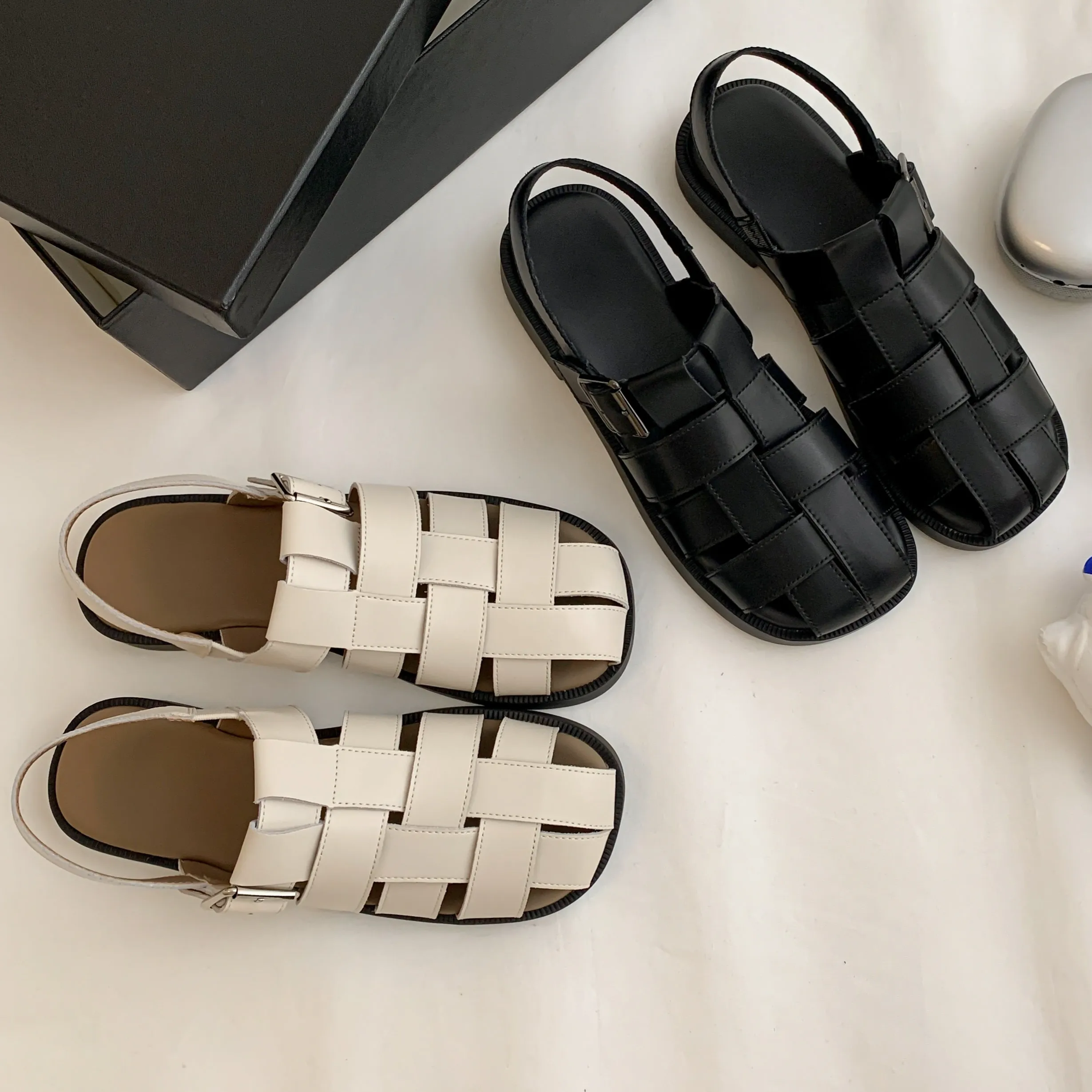 Womens Fisherman Flat Shoe Strappy Close-toe Sandals Soft Sole Sandals