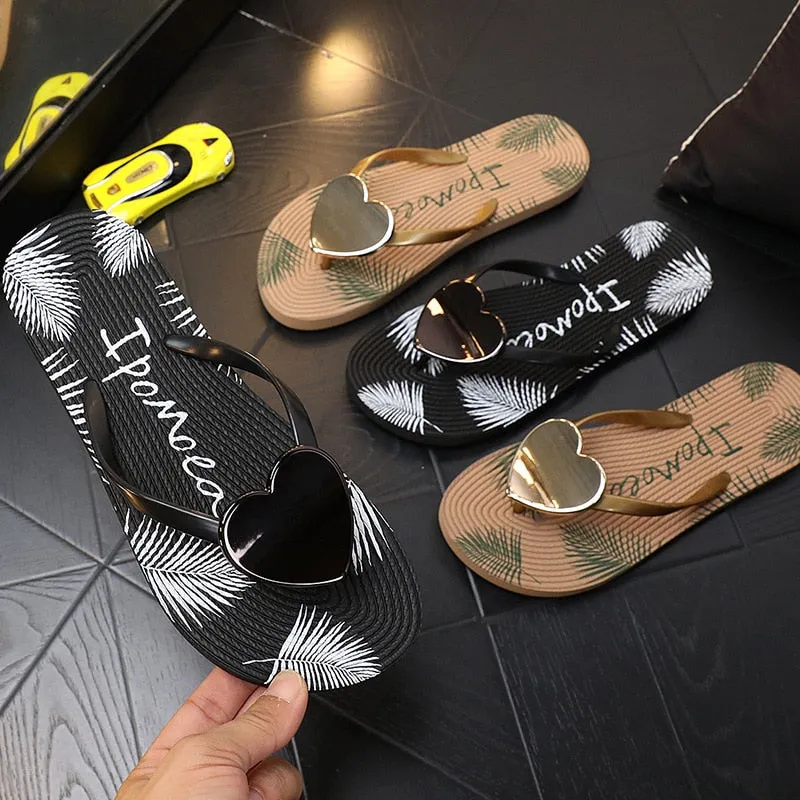Leather Mule Slides Women's Flat Slides for Summer Beachwear