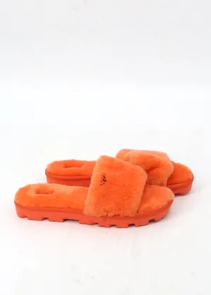 Women's Fur Slippers,Orange American Eagle Slippers