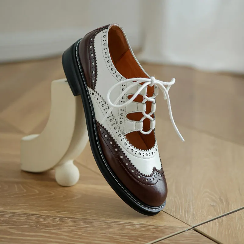 Womens Genuine Leather Lace-up Oxford Shoes Oxfords Salon Winnipeg