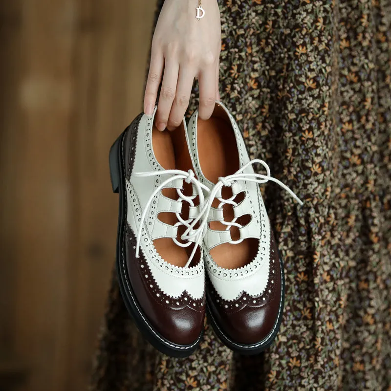 Modern Classics Wing Oxfords Womens Genuine Leather Lace-up Oxford Shoes