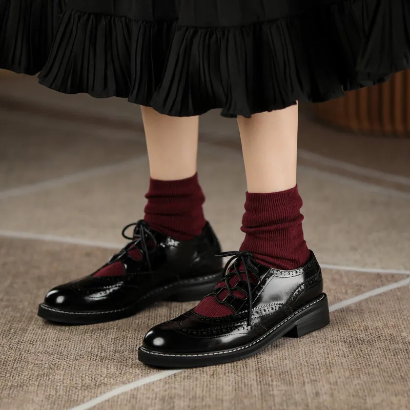 Branford Casual Dress Oxfords Womens Genuine Leather Lace-up Oxford Shoes