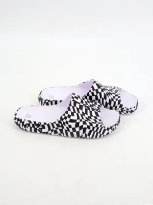 Biggest Slippers Women's Printed Slippers,Black/White