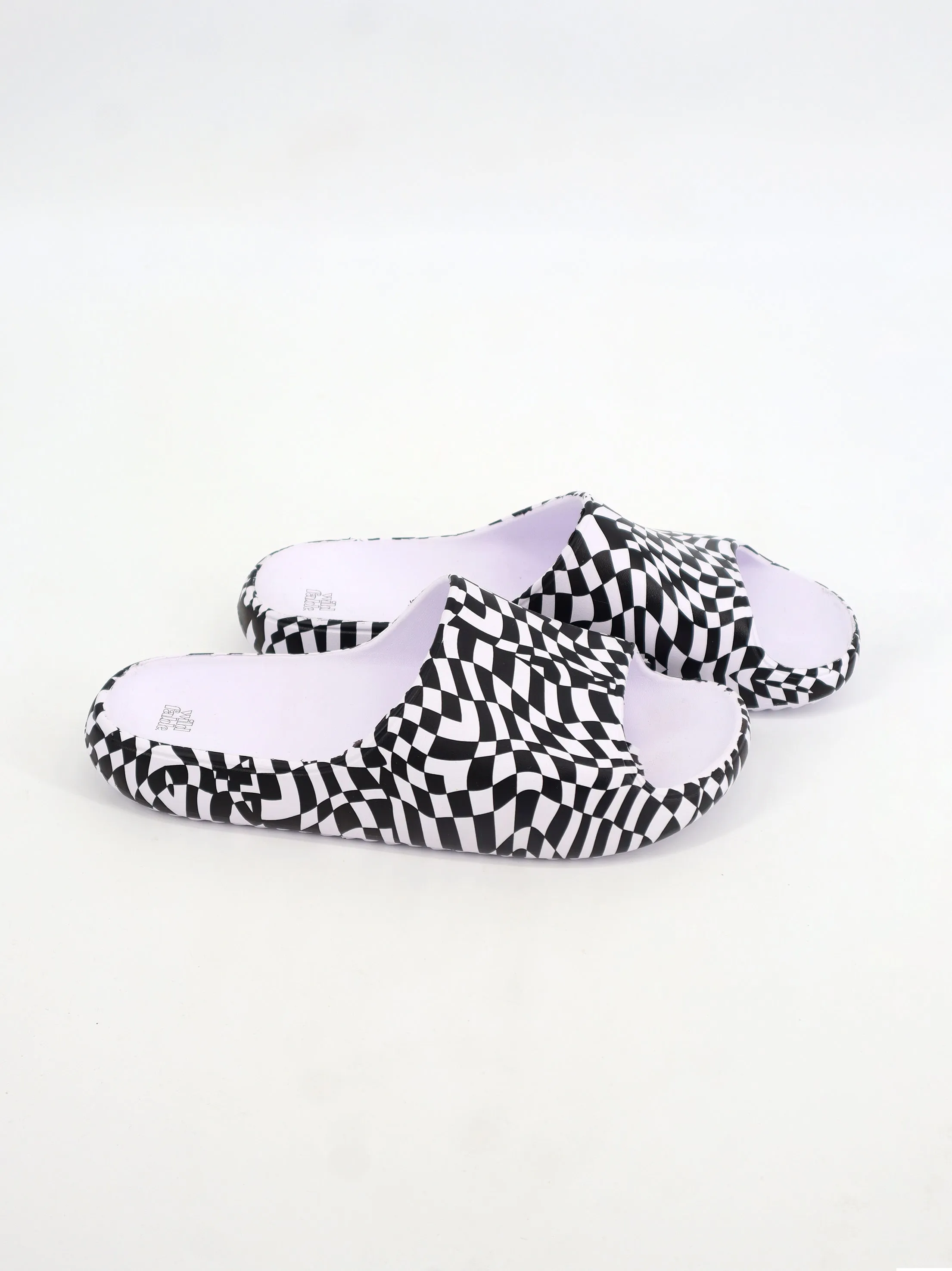 Women's Printed Slippers,Black/White Cute Rabbit Slippers