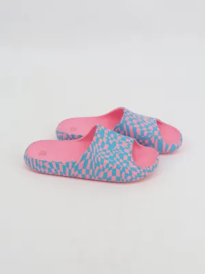 Stoffa Slippers Women's Printed Slippers,Pink/Blue