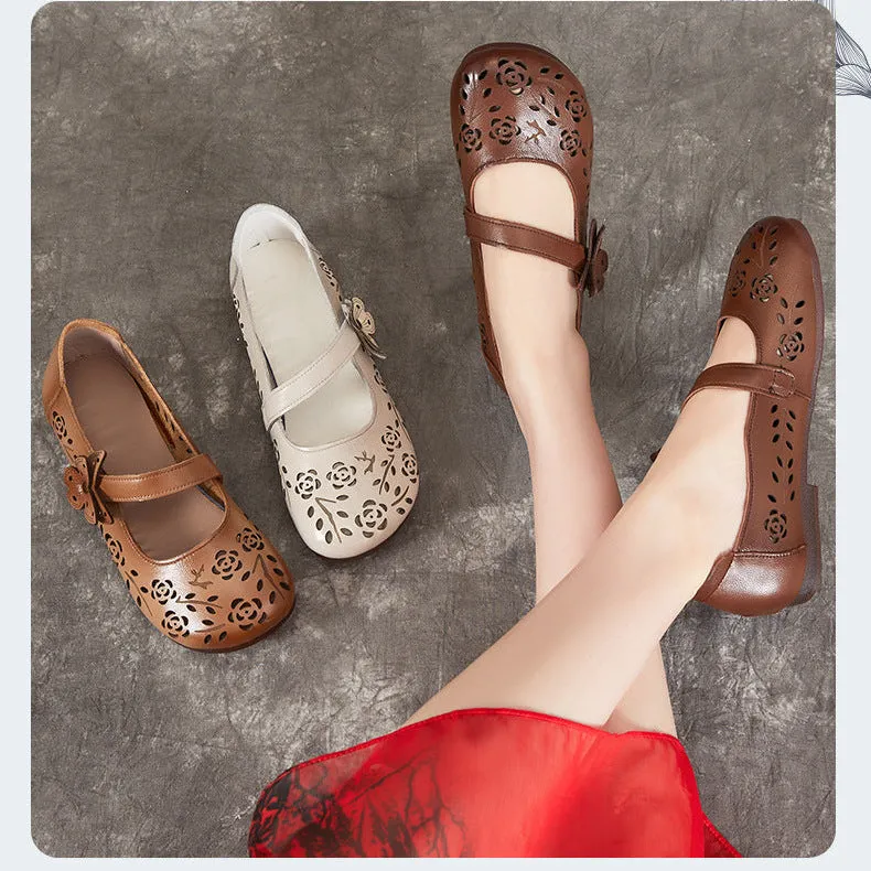 Qvc Clarks Sandals Women's Sandals Hollow Out Literary Style Butterfly Buckle With Flats