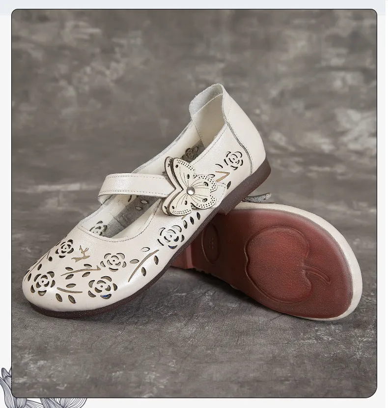 Women's Sandals Hollow Out Literary Style Butterfly Buckle With Flats Sandals Birkenstock Cheap