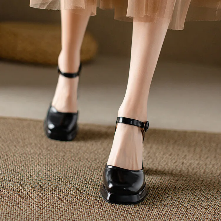 Women's Square Toe Buckle Straps Block Heel Platform Sandals Chacos Sandals