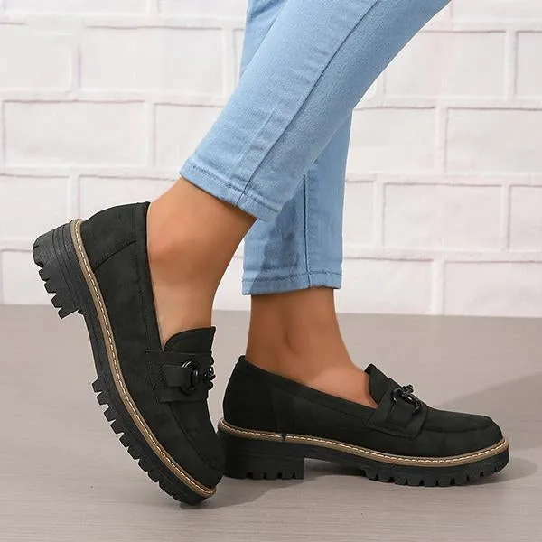 Valentino Rockstud Loafers Women's Stylish Horsebit Slip-on Thick Sole Loafers 45134129S