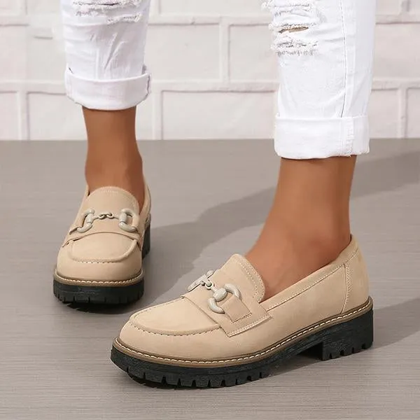 Women's Stylish Horsebit Slip-on Thick Sole Loafers 45134129S Loafers Laces