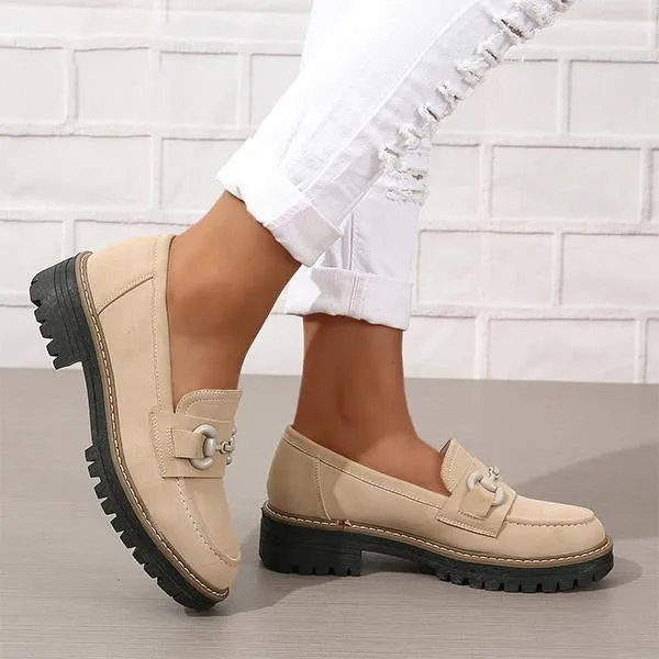 Women's Stylish Horsebit Slip-on Thick Sole Loafers 45134129S Tassel Loafers Near Me