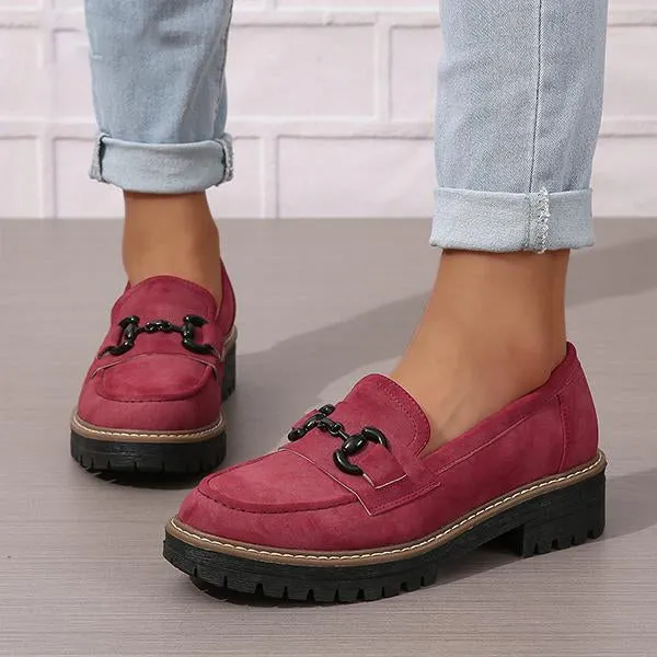 Women's Stylish Horsebit Slip-on Thick Sole Loafers 45134129S Sweet Loafers