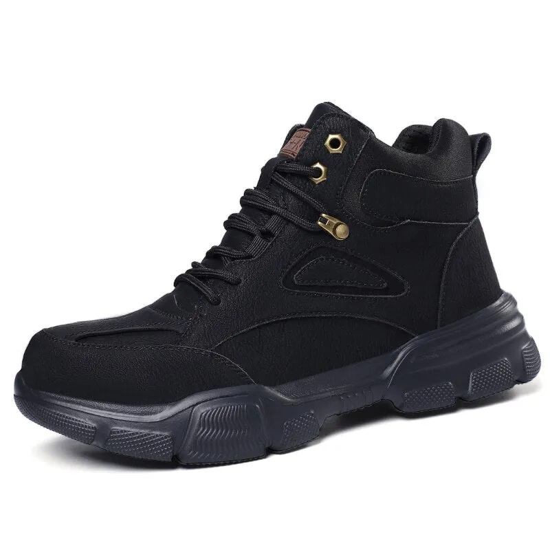 Work Safety Shoes Men's Safety Boots Anti-smash Work Shoes With Steel Toe Shoes Men Work Boots Anti-stab Safety Sneakers Male Best Auto Mechanic Work Boots