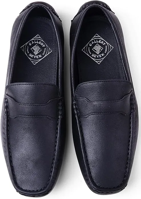 Gallery Seven Mens Shaded Smart Penny Loafer  Color Black Size 9.5 Best Driver Loafers