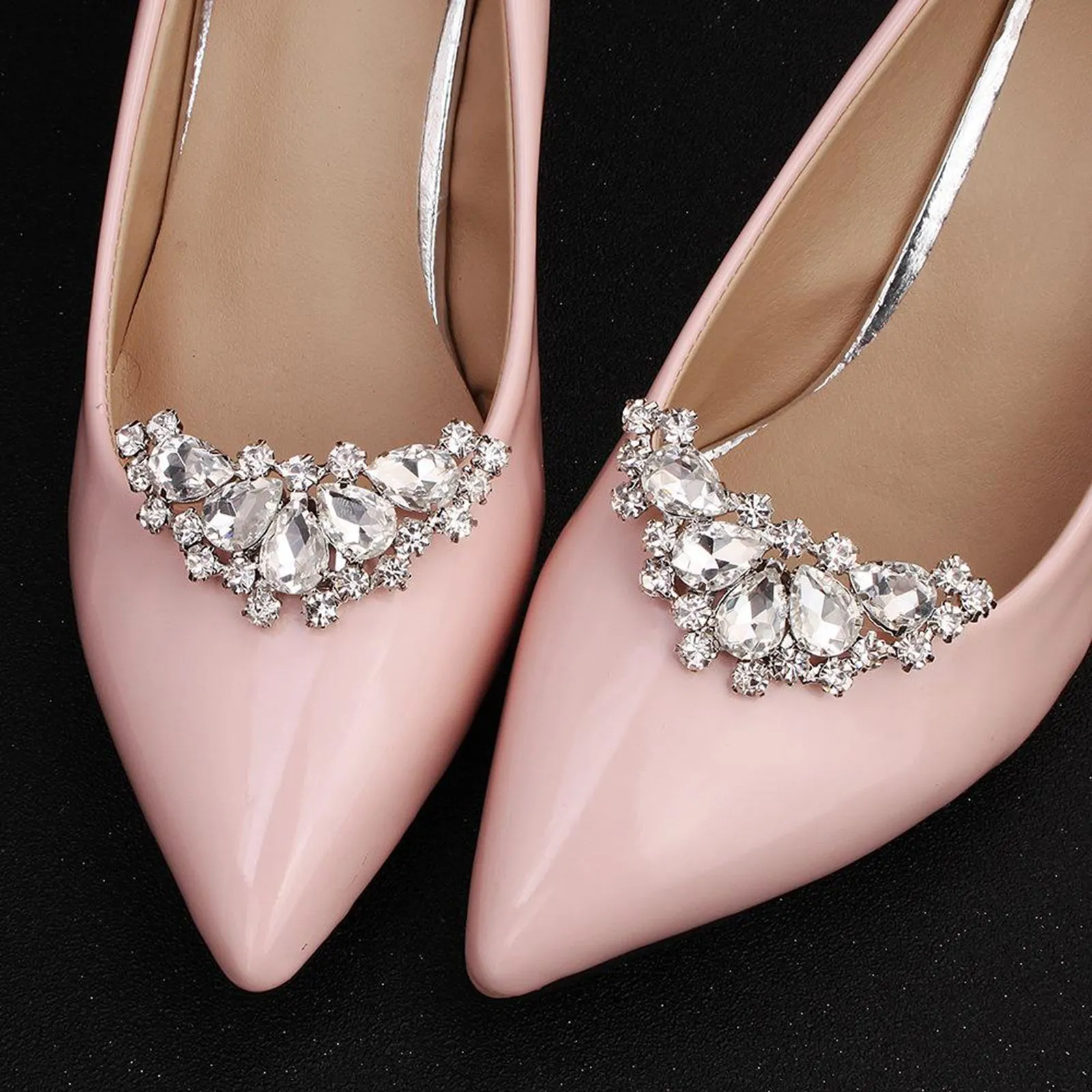 Good Sandals 2pcs Women Rhinestones Decorative Shoes Clips