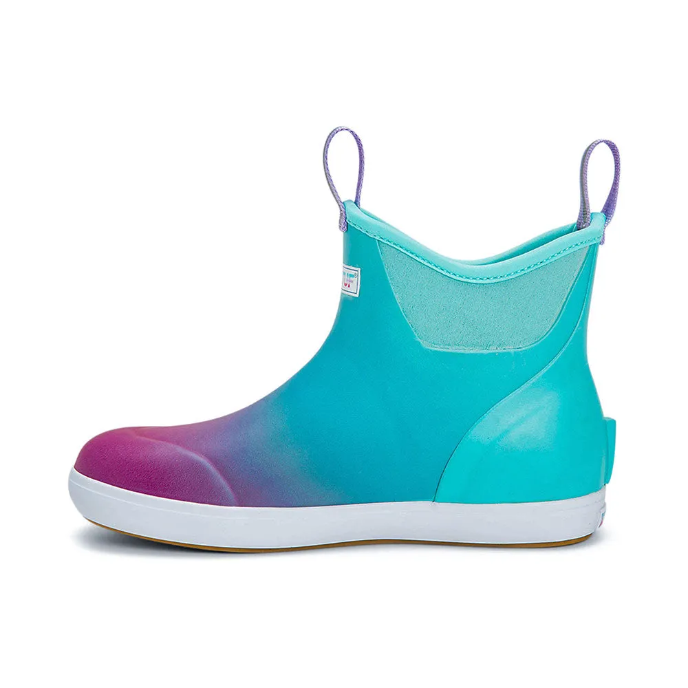 XTRATUF Women's Ankle Deck Boots- Blue Aurora Slip On Closed Toe Shoes