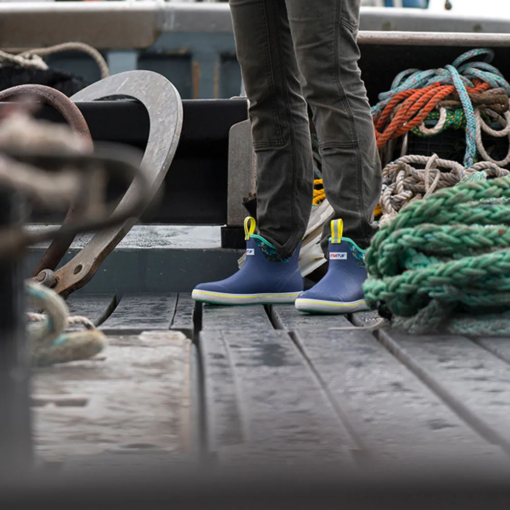 Remember Slip Ons XTRATUF Women's FisheWear Ankle Deck Boots- Purple / Totally Tarpon